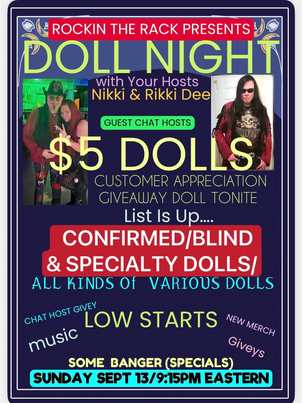 $5 DOLLS/ BANGERS/ CUSTOMER APPRECIATION DRAWING/Giveys/Musik